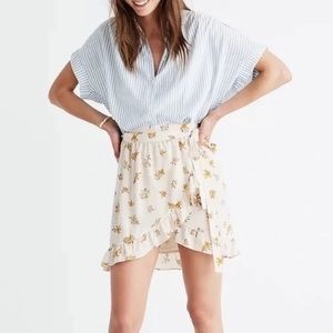 Madewell silk meadow floral wrap skirt size 6